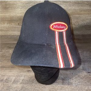 VTG 90s Goofy Hat Co Disney Mickey Mouse Black Suede Spell out Hat Cap Read